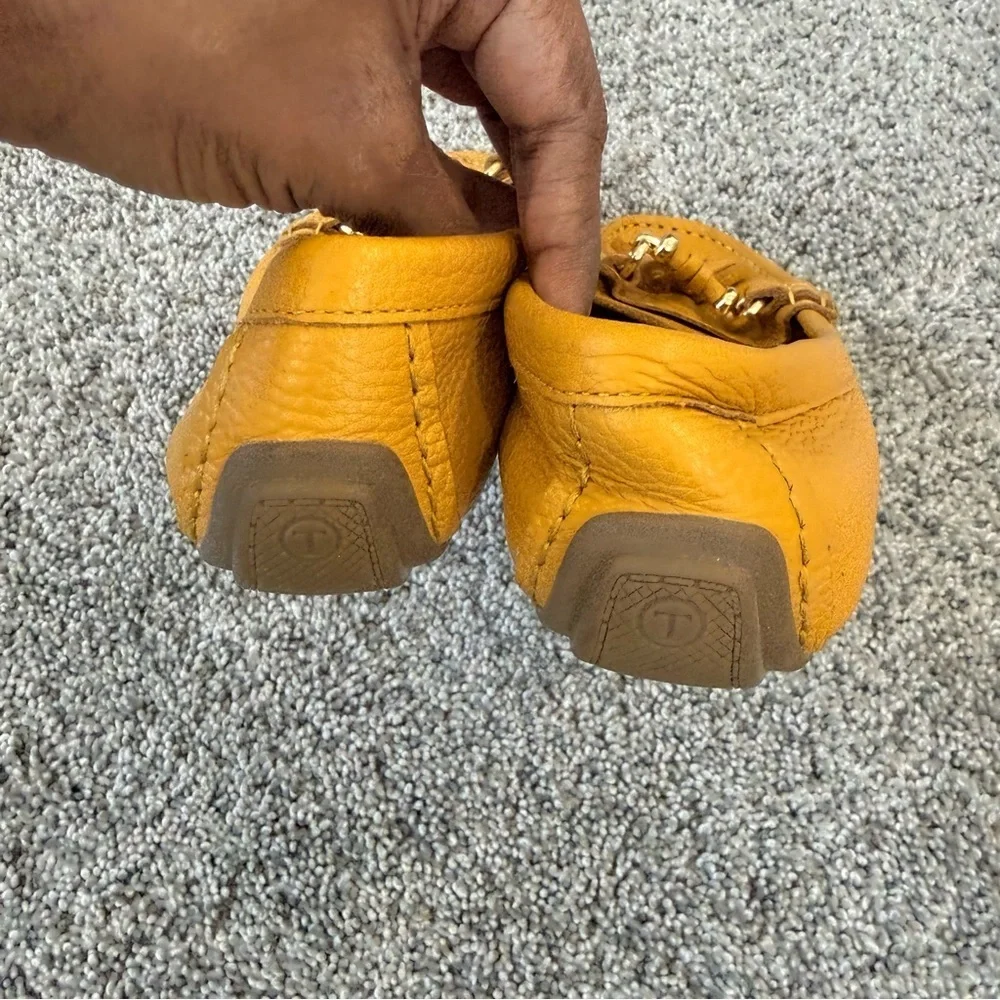 Talbots Yellow Genuine Leather Everson Tassel Driving Moccasins Women’s US 6.5 M